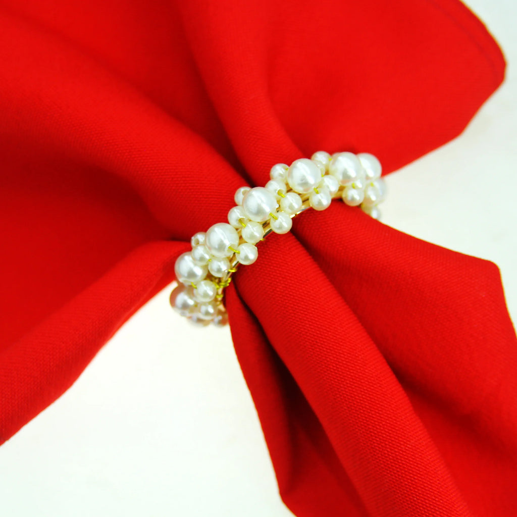 White Pearl Napkin Rings Beaded Wedding Napkin Ring Wholesale Napkin Holder