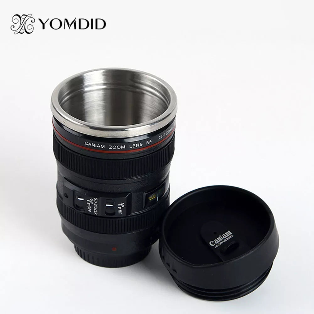 taza de lente de café de EF24-105mm de cámara SLR de acero inoxidable, taza de café caniam a escala 1:1, regalo creativo