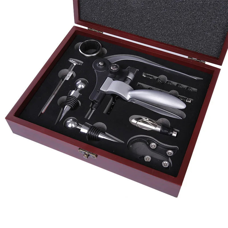 Weinöffner-Kaninchen-Weinkorkenzieher-Set, Flaschenöffner-Set mit Holz-Lederbox