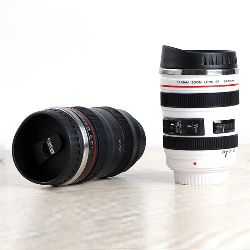 taza de lente de café de EF24-105mm de cámara SLR de acero inoxidable, taza de café caniam a escala 1:1, regalo creativo