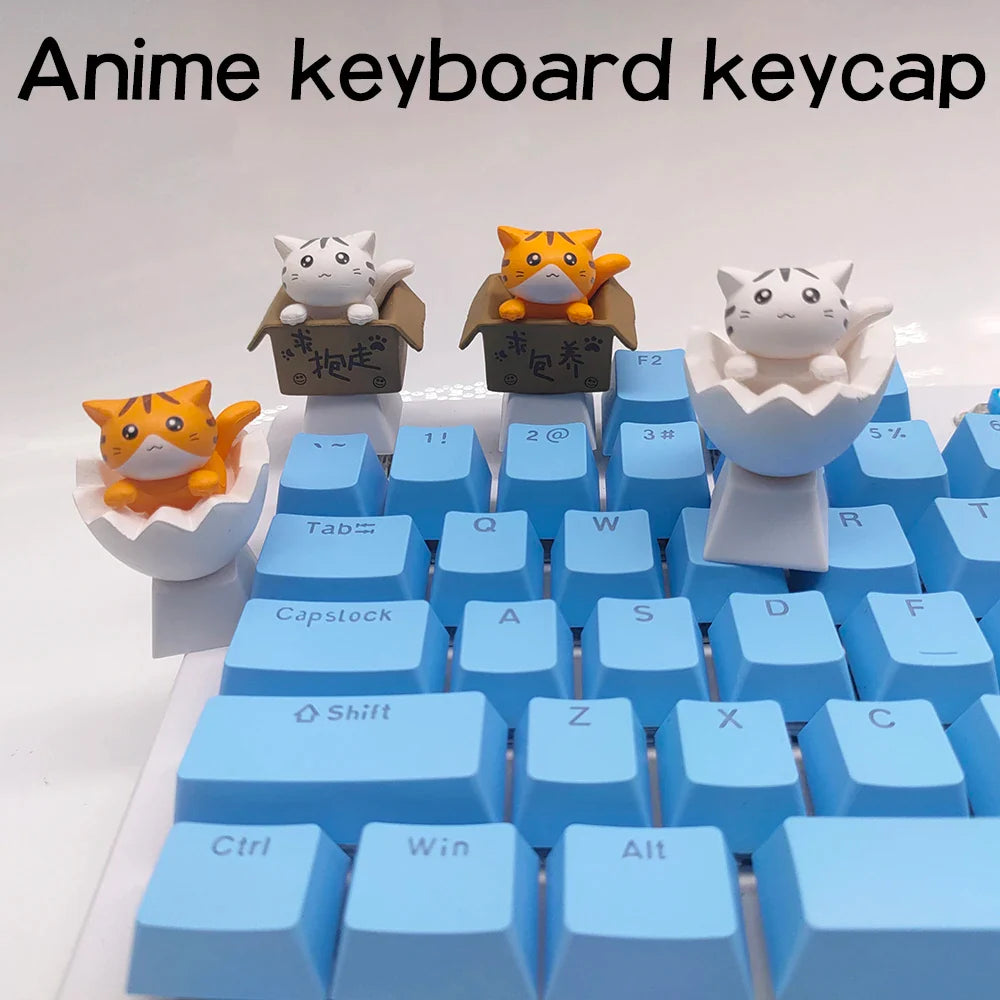 قم بتخصيص لوحة المفاتيح الخاصة بك باستخدام أغطية مفاتيح القطة اللطيفة - ملحقات PBT Axis Cherry MX Artisan Anime Pink Kawaii