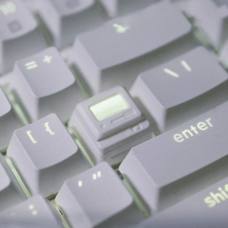 K-04 Tastatur-Tastenkappen, 3-in-1, für mechanische, klassische Retro-Tastatur, niedlicher transparenter Schlüsselkappen-Anzug, niedlicher Knopf, personalisierte Tastenkappen