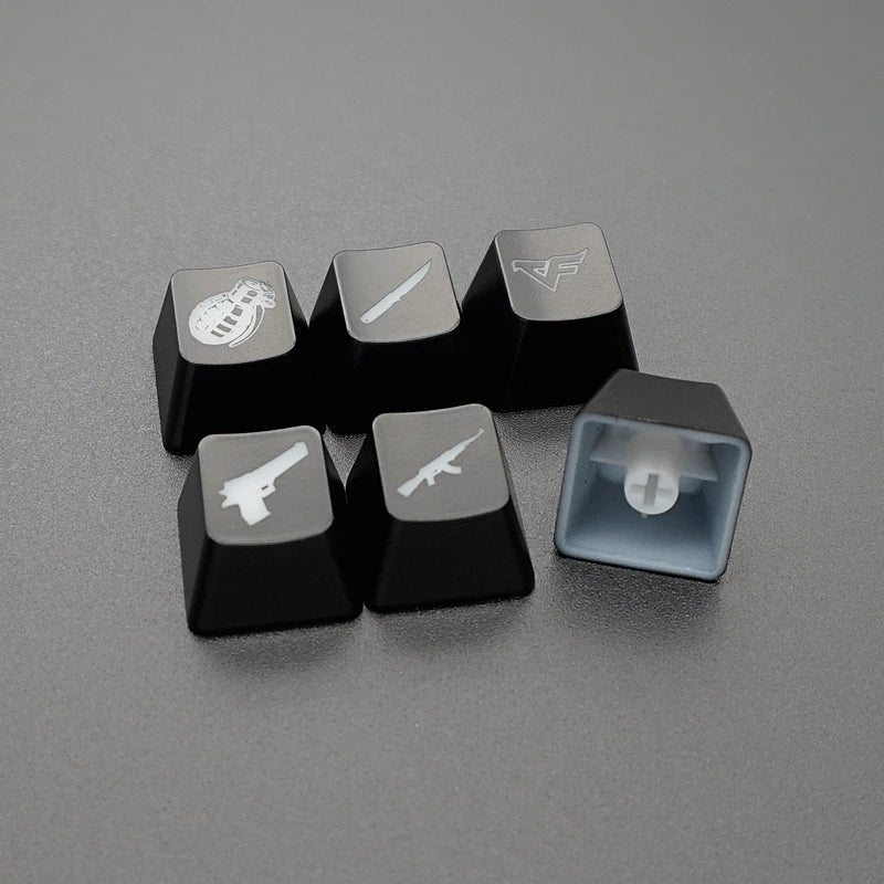 CS GO Gaming-Tastenkappen Key Button CF-Tastenkappen Spiel-Tastenkappe Spielzubehör Persönlichkeitsdurchlässige ABS-Kappe für mechanische Tastatur