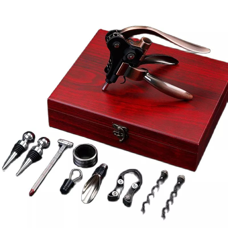 Weinöffner-Kaninchen-Weinkorkenzieher-Set, Flaschenöffner-Set mit Holz-Lederbox