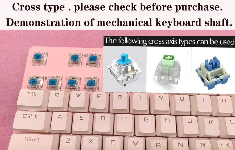 قم بتخصيص لوحة المفاتيح الخاصة بك باستخدام أغطية مفاتيح القطة اللطيفة - ملحقات PBT Axis Cherry MX Artisan Anime Pink Kawaii