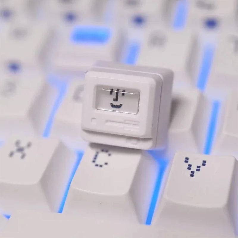 K-04 Tastatur-Tastenkappen, 3-in-1, für mechanische, klassische Retro-Tastatur, niedlicher transparenter Schlüsselkappen-Anzug, niedlicher Knopf, personalisierte Tastenkappen