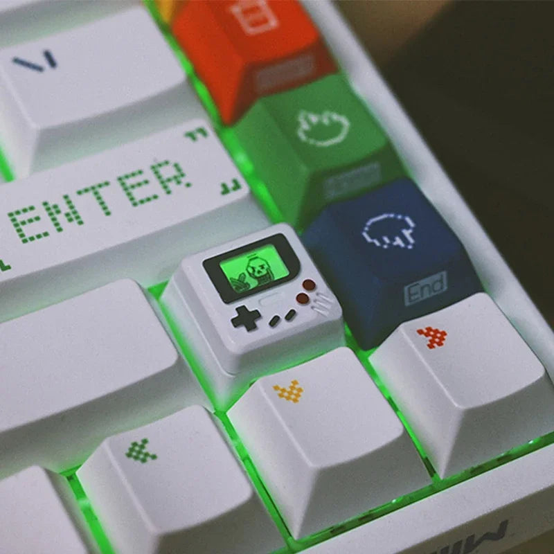 K-04 Tastatur-Tastenkappen, 3-in-1, für mechanische, klassische Retro-Tastatur, niedlicher transparenter Schlüsselkappen-Anzug, niedlicher Knopf, personalisierte Tastenkappen