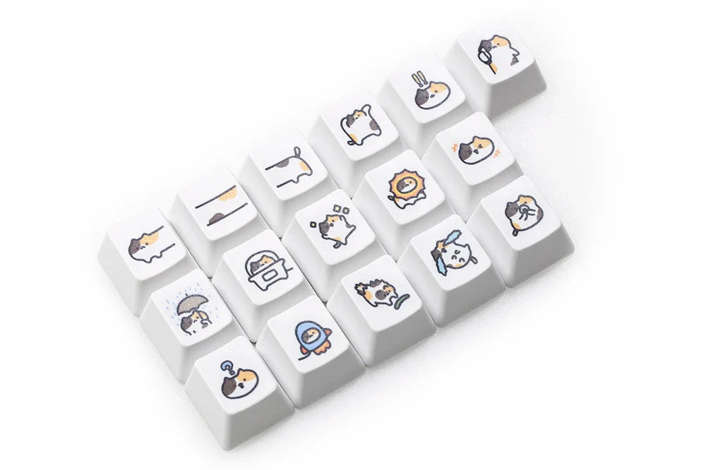 Süße kleine Calico Cat Keycap Kitty Meme Keycap Dye Subbed Keycaps für mx stem Gaming Mechanische Tastaturen Orange Weiß Schwarz