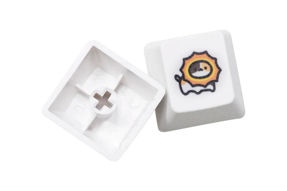 Süße kleine Calico Cat Keycap Kitty Meme Keycap Dye Subbed Keycaps für mx stem Gaming Mechanische Tastaturen Orange Weiß Schwarz