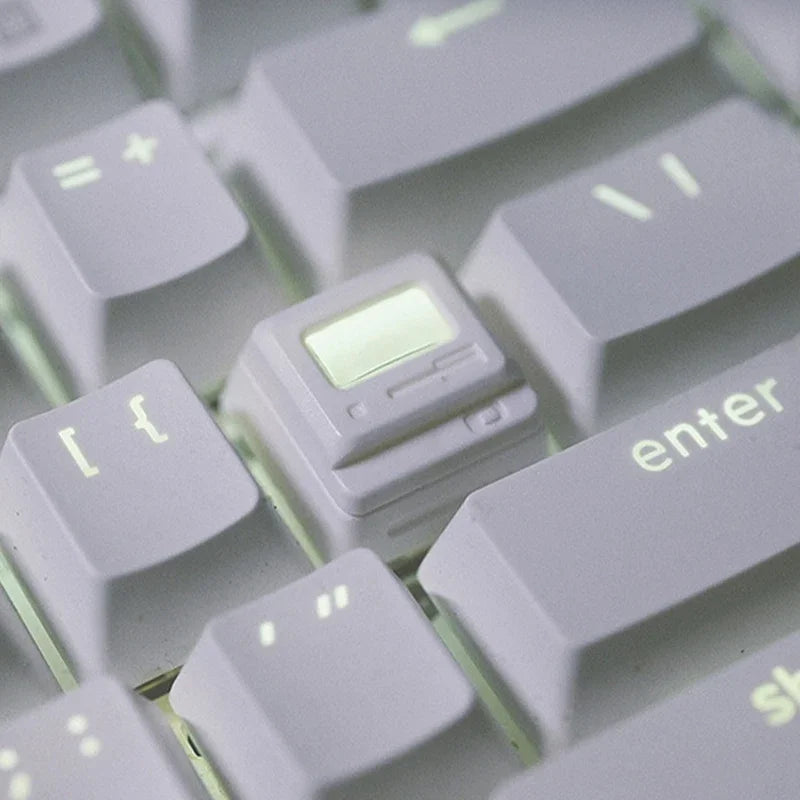 K-04 Tastatur-Tastenkappen, 3-in-1, für mechanische, klassische Retro-Tastatur, niedlicher transparenter Schlüsselkappen-Anzug, niedlicher Knopf, personalisierte Tastenkappen