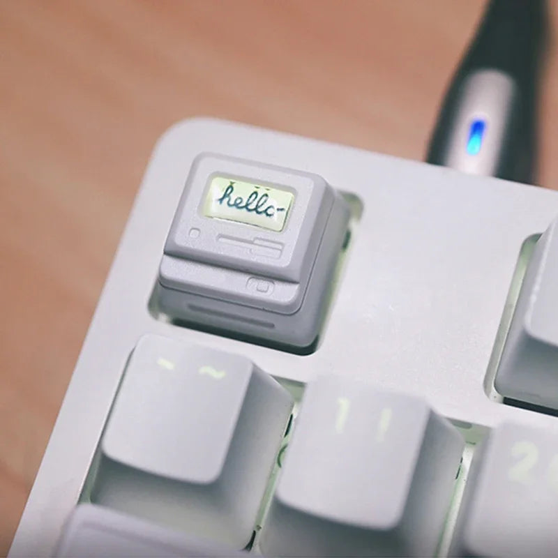 K-04 Tastatur-Tastenkappen, 3-in-1, für mechanische, klassische Retro-Tastatur, niedlicher transparenter Schlüsselkappen-Anzug, niedlicher Knopf, personalisierte Tastenkappen